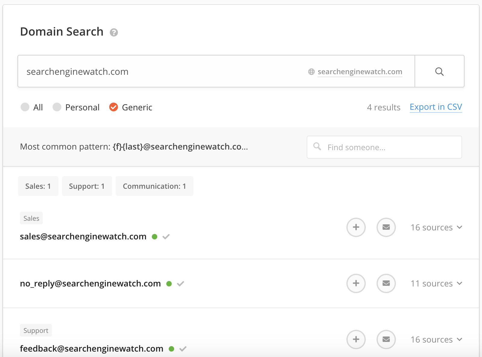 domain search for emails for search engine watch
